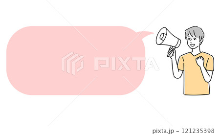 メガホンで話す人 121235398