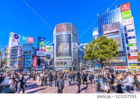 日本の東京都市景観 年の瀬。外国人観光客らで賑わう渋谷スクランブル交差点…新時代に希望の光…=17日 日本の東京都市景観 年の瀬。外国人観光客らで賑わう渋谷スクランブル交差点…新時代に希望の光…=17日 121237783