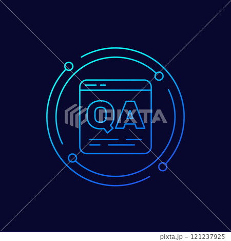 QA icon, Quality Assurance linear design QA icon, Quality Assurance linear design 121237925