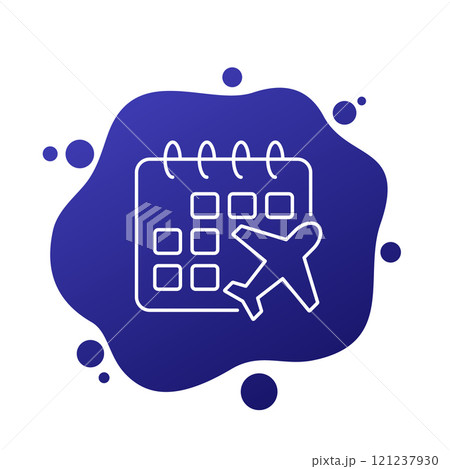 Flight calendar or schedule line icon, vector 121237930