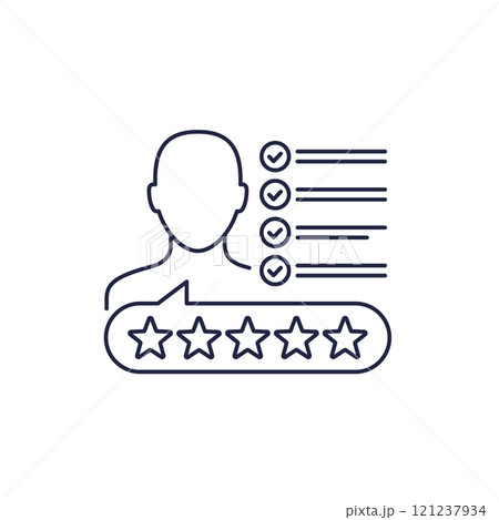 employee work review line icon employee work review line icon 121237934
