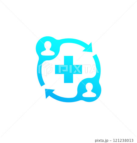 Medical referrals icon on white, vector 121238013