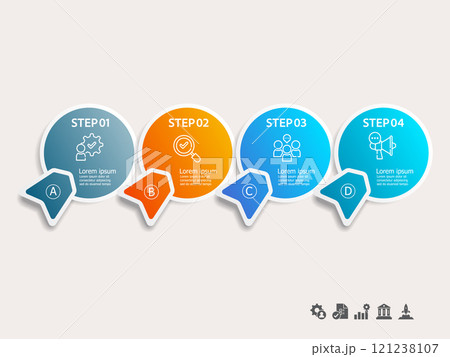 simple infographics timeline business workflow report background with business icon 4 steps for presentation simple infographics timeline business workflow report background with business icon 4 steps for presentation 121238107