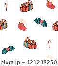 pattern  seamless with winter christmas   elements on a white background  121238250