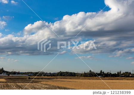 雲のある風景 冬の田圃 雲のある風景 冬の田圃 121238399