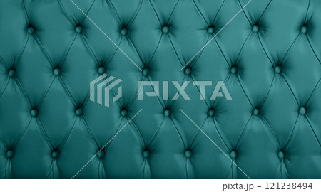 Teal leather capitone background texture 121238494