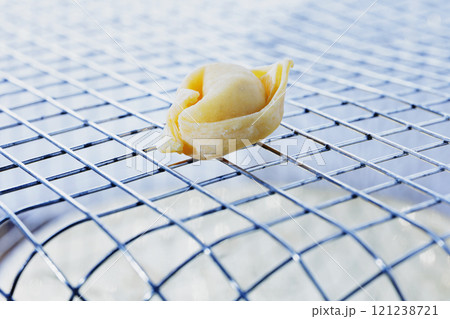 Handmade Italian tortellini studio shot Handmade Italian tortellini studio shot 121238721