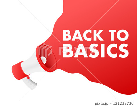 Megaphone announcing back to basics concept 121238730