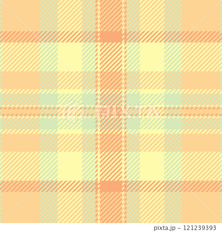 Close up pattern tartan plaid, romantic check vector fabric. Long seamless background texture textile in amber and yellow colors. Close up pattern tartan plaid, romantic check vector fabric. Long seamless background texture textile in amber and yellow colors. 121239393