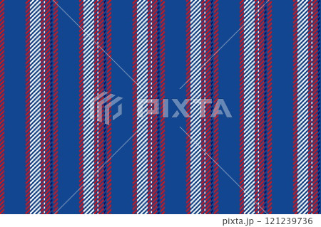 Deco texture textile seamless, fashioned background vector vertical. India stripe fabric pattern lines in blue and red colors. 121239736