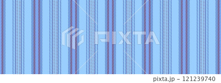 Nice vertical seamless vector, rough texture textile stripe. Graphic pattern background fabric lines in cyan and blue colors. 121239740