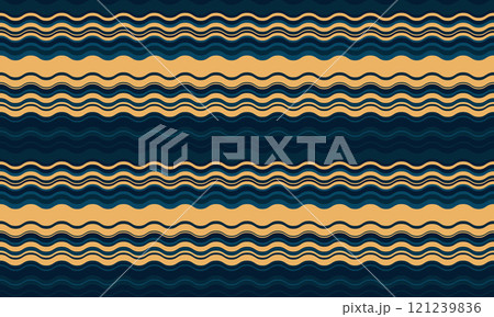 Abstract background with wavy stripes in vibrant colors, creating a rippled, liquid effect. Smooth curves and textured lines add elegance, vitality, and creativity. Ideal for wallpaper or textile. 121239836