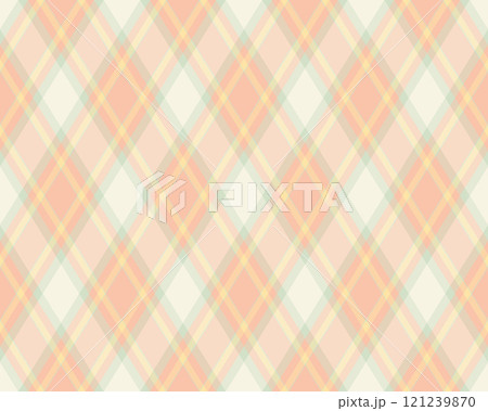 Argyle pattern of geometric rhombus. Harlequin check wallpaper design. Classic diamond shaped textile material for web background, print fabric clothing, sweater, wrapping paper, gift card, invitation 121239870