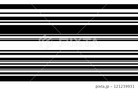 Geometric stripes seamless vector pattern with horizontal lines in varied colours, creating an abstract background. Ideal for textile design, wallpaper, or graphic prints. 121239931
