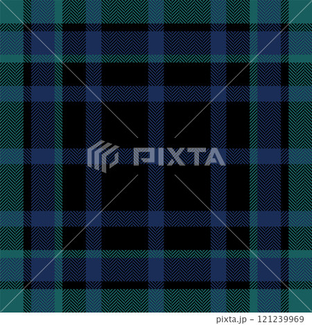 Plaid check pattern. Seamless fabric texture. Tartan textile print. 121239969