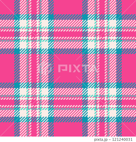 Pillow check texture vector, christmas card fabric tartan background. Japan textile pattern plaid seamless in pink and linen colors. 121240031