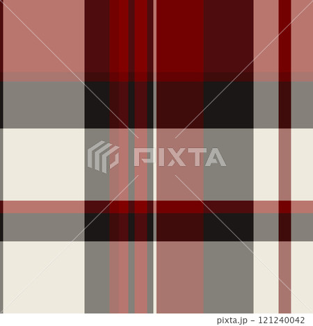 Turkish fabric textile plaid, sewing seamless pattern vector. Chinese new year tartan texture background check in red and grey colors. Turkish fabric textile plaid, sewing seamless pattern vector. Chinese new year tartan texture background check in red and grey colors. 121240042