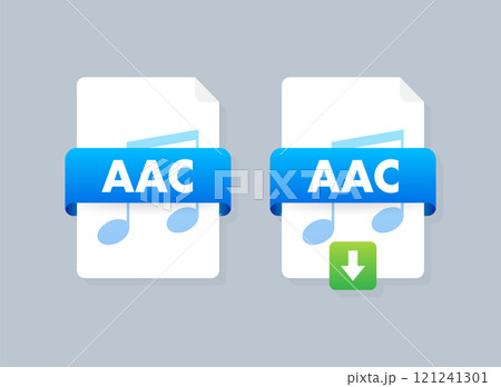 Aac audio file icons showing downloading and playing music Aac audio file icons showing downloading and playing music 121241301