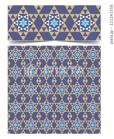 Seamless moroccan pattern background with flowers illustration clip-art 121241558
