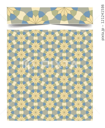 Seamless moroccan pattern background with flowers illustration clip-art 121241586