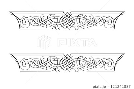Classic carved architectural pillars line art Classic carved architectural pillars line art 121241887
