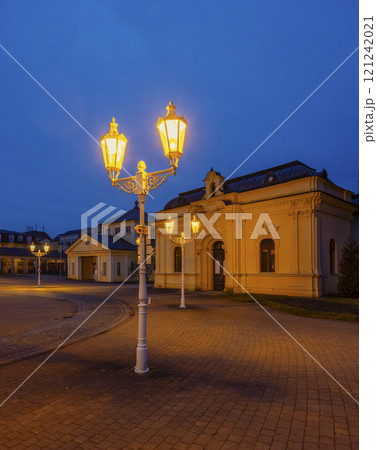 Frantiskovy lazne spa town during evening, UNESCO World Heritage Site, Western Bohemia, Czech Republic 121242021