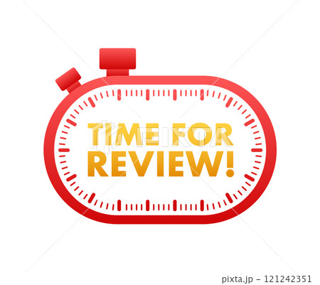 Stopwatch showing time for review on white background 121242351