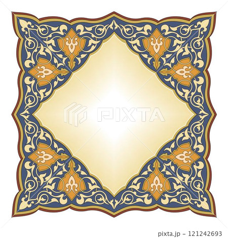 Vintage traditional realistic black and color frames set on white background isolated vector illustration 121242693