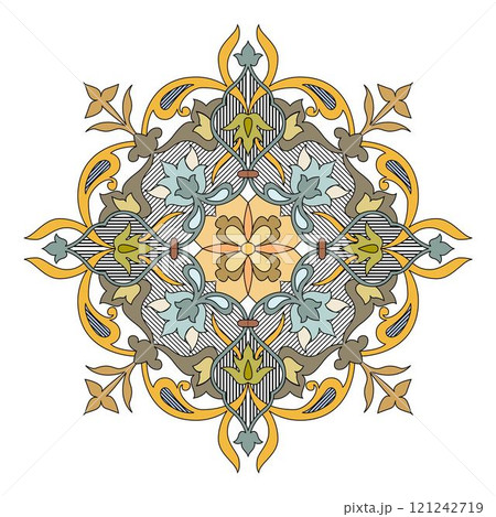 Vintage floral calligraphic floral vignette scroll corners ornamental design elements black  and color set isolated vector illustration 121242719