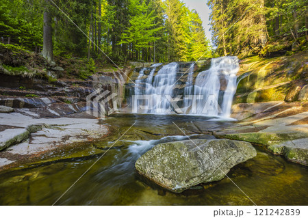 Waterfall Mumlava near Harachov, Giant Mountains (Krkonose), Eastern Bohemia, Czech Republic Waterfall Mumlava near Harachov, Giant Mountains (Krkonose), Eastern Bohemia, Czech Republic 121242839