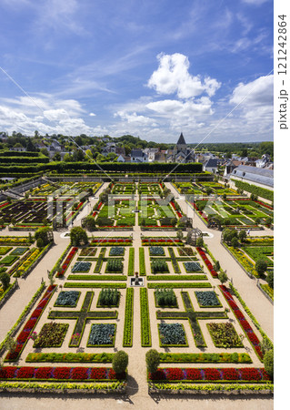 Chateau de Villandry, UNESCO World Heritage Site, Villandry, Indre-et-Loire, Pays de la Loire, France Chateau de Villandry, UNESCO World Heritage Site, Villandry, Indre-et-Loire, Pays de la Loire, France 121242864