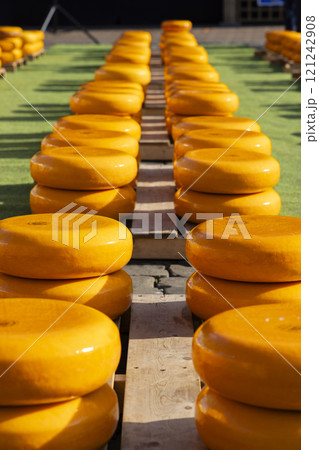 series of cheeses in a row in the Netherlands series of cheeses in a row in the Netherlands 121242908