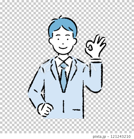 OKのサインをするスーツを着た男性 121243210