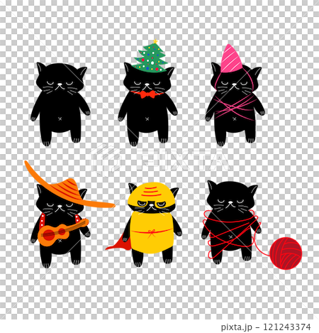 Set of black cats Set of black cats 121243374