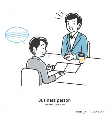 男性のアドバイザーに相談する若い男性 男性のアドバイザーに相談する若い男性 121243547