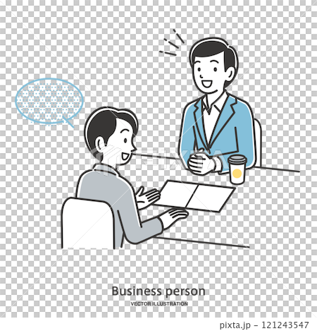男性のアドバイザーに相談する若い男性 男性のアドバイザーに相談する若い男性 121243547
