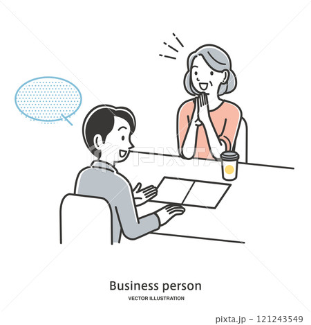 男性のアドバイザーに相談する年配の女性 121243549