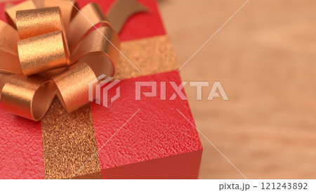 The Red gift box for celebration or holiday concept  3d rendering. 121243892