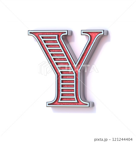 Red silver festive font Letter Y 3D 121244404