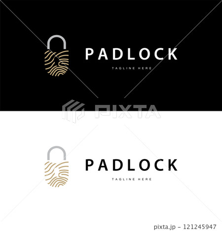 black silhouette padlock logo security illustration with simple shape design template black silhouette padlock logo security illustration with simple shape design template 121245947