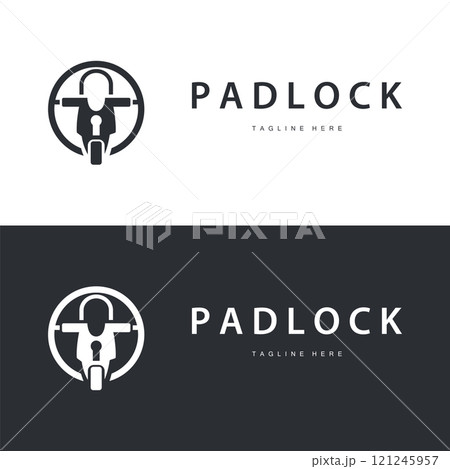 black silhouette padlock logo security illustration with simple shape design template black silhouette padlock logo security illustration with simple shape design template 121245957