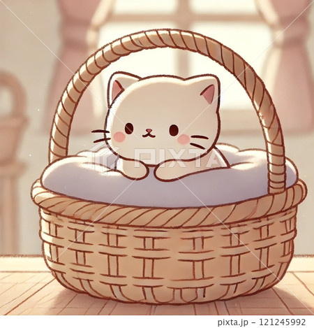 バスケットに入っている猫 バスケットに入っている猫 121245992