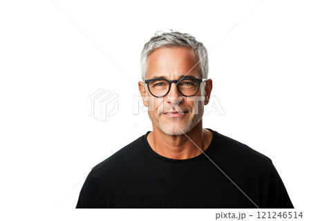 眼鏡をかけた高齢男性 121246514