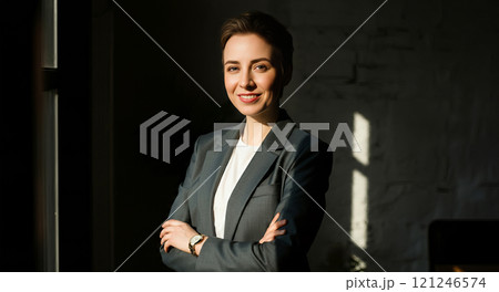 腕を組む若い女性 121246574