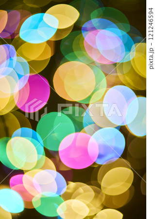 カラフルな玉ボケの背景素材 121246594