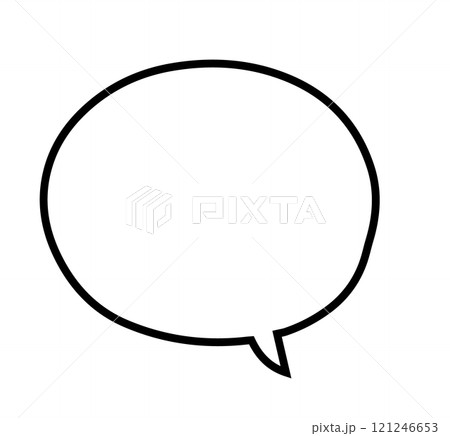 吹き出しフレームアイコン シンプルな手描きのふきだし ベクターイラスト素材 モノクロ 白黒 白背景 吹き出しフレームアイコン シンプルな手描きのふきだし ベクターイラスト素材 モノクロ 白黒 白背景 121246653