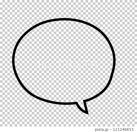 吹き出しフレームアイコン シンプルな手描きのふきだし ベクターイラスト素材 モノクロ 白黒 白背景 吹き出しフレームアイコン シンプルな手描きのふきだし ベクターイラスト素材 モノクロ 白黒 白背景 121246653
