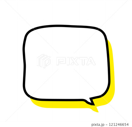 吹き出しフレームアイコン シンプルな手描きのふきだし ベクターイラスト素材 モノクロ 白黒 白背景 吹き出しフレームアイコン シンプルな手描きのふきだし ベクターイラスト素材 モノクロ 白黒 白背景 121246654
