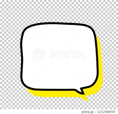 吹き出しフレームアイコン シンプルな手描きのふきだし ベクターイラスト素材 モノクロ 白黒 白背景 吹き出しフレームアイコン シンプルな手描きのふきだし ベクターイラスト素材 モノクロ 白黒 白背景 121246654