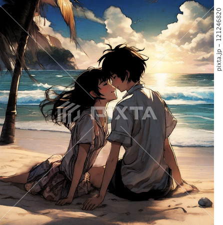 【イラスト素材】甘夏/恋人/カップル/キス/切ない/接吻/甘酸っぱい/漫画風/アクリル水彩画 【イラスト素材】甘夏/恋人/カップル/キス/切ない/接吻/甘酸っぱい/漫画風/アクリル水彩画 121246820